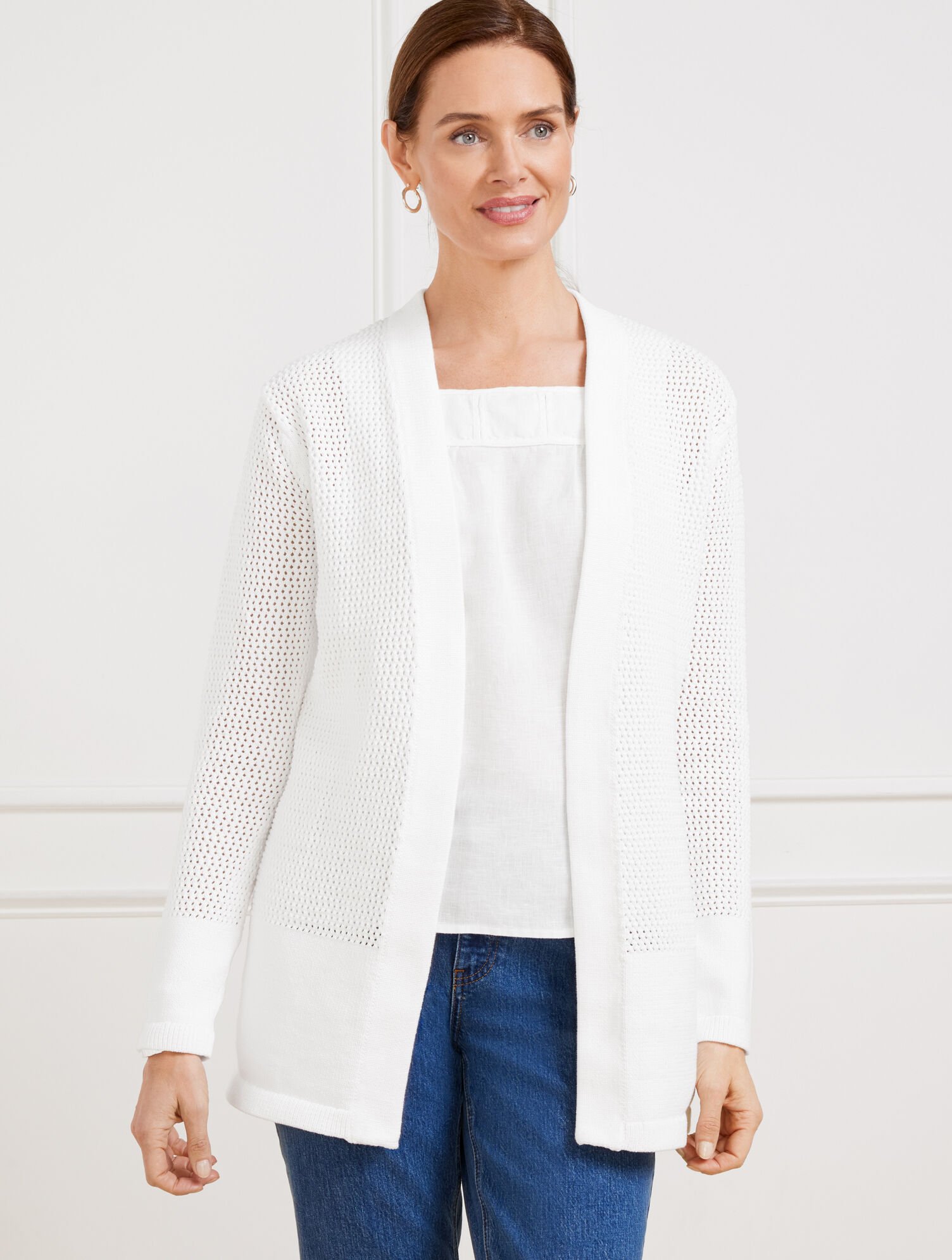 Open Stitch Flyaway Cardigan | Talbots