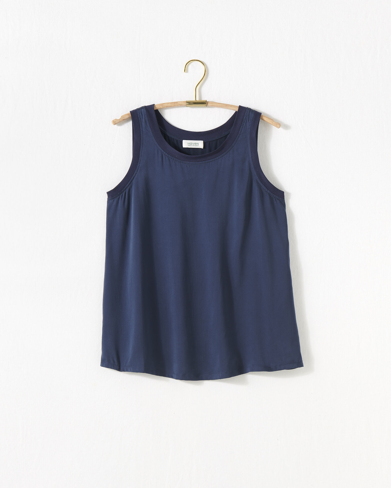 Washable Silk Rib Trim Tank | Haven Well Within