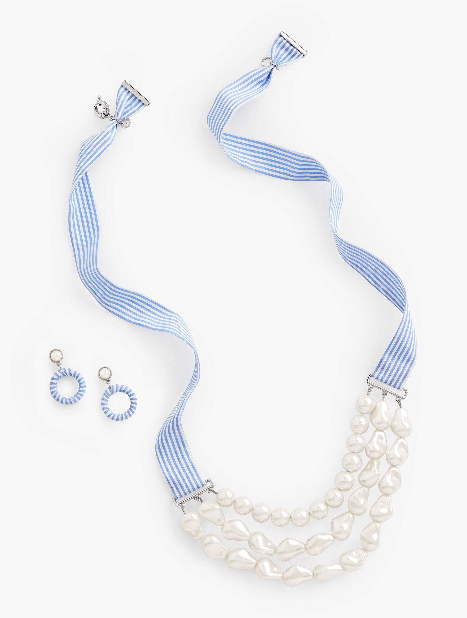 Thread Wrapped Drop Hoop Earrings