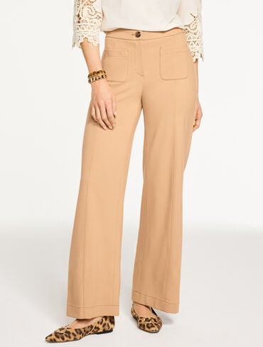 Women's Petite Brown Wide-Leg Pants | Talbots Women's Petite Brown Wide-Leg Pants | Talbots