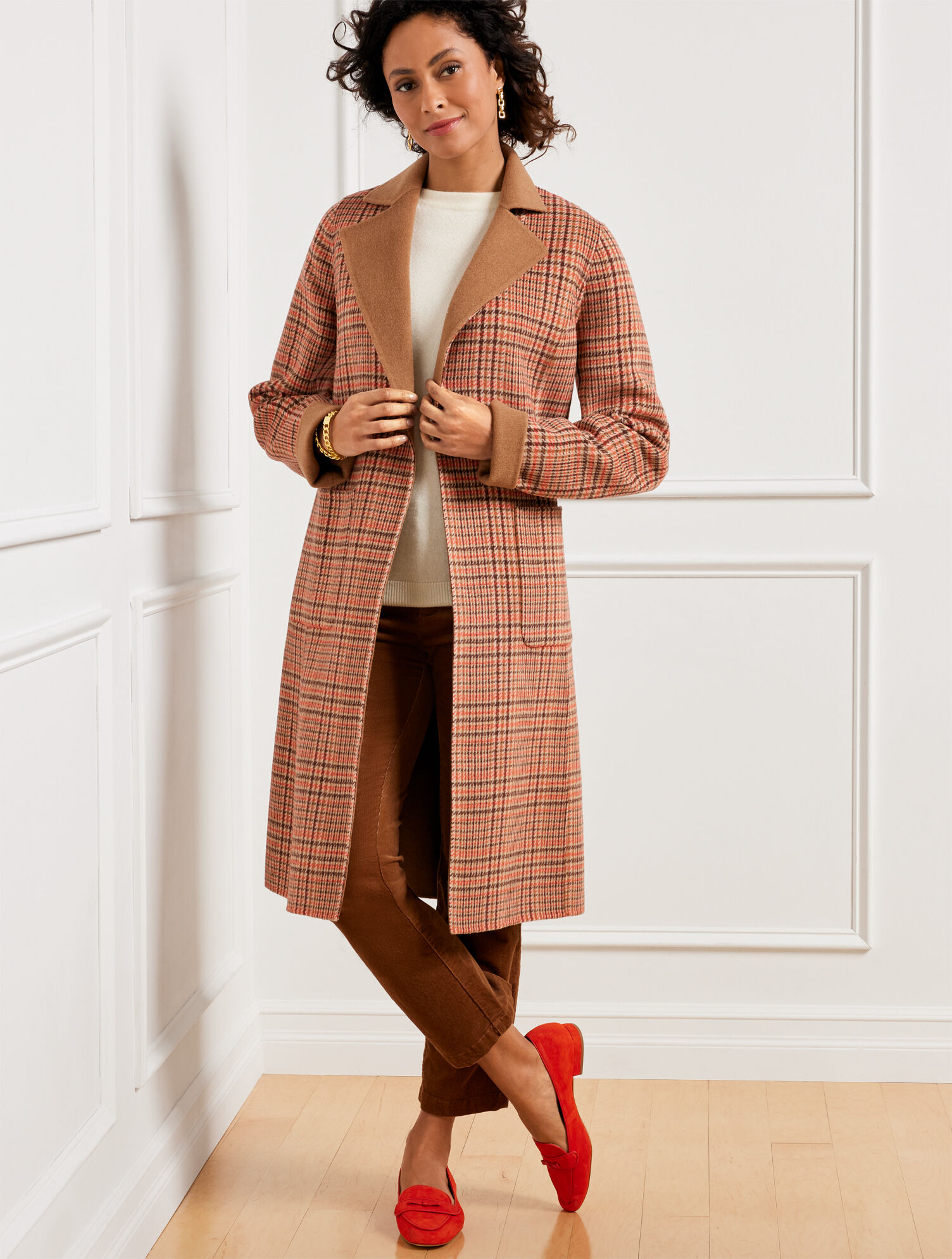 Wool Blend Coat - Campfire Plaid | Talbots