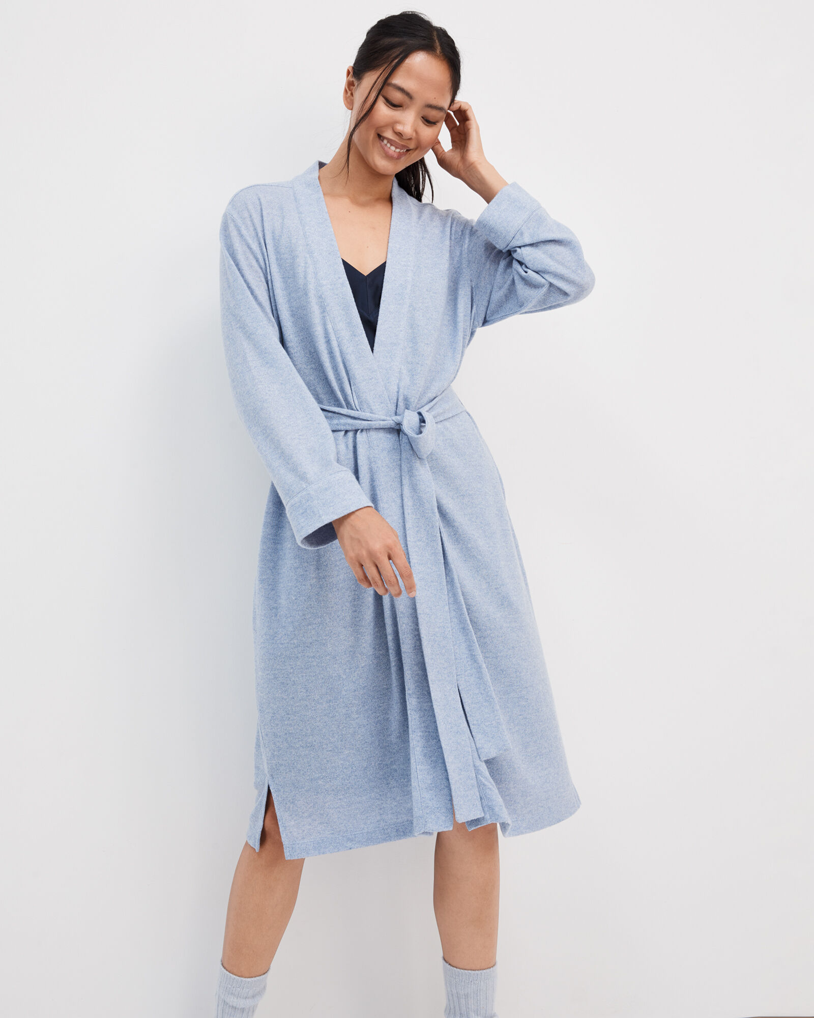Marled Knit Robe
