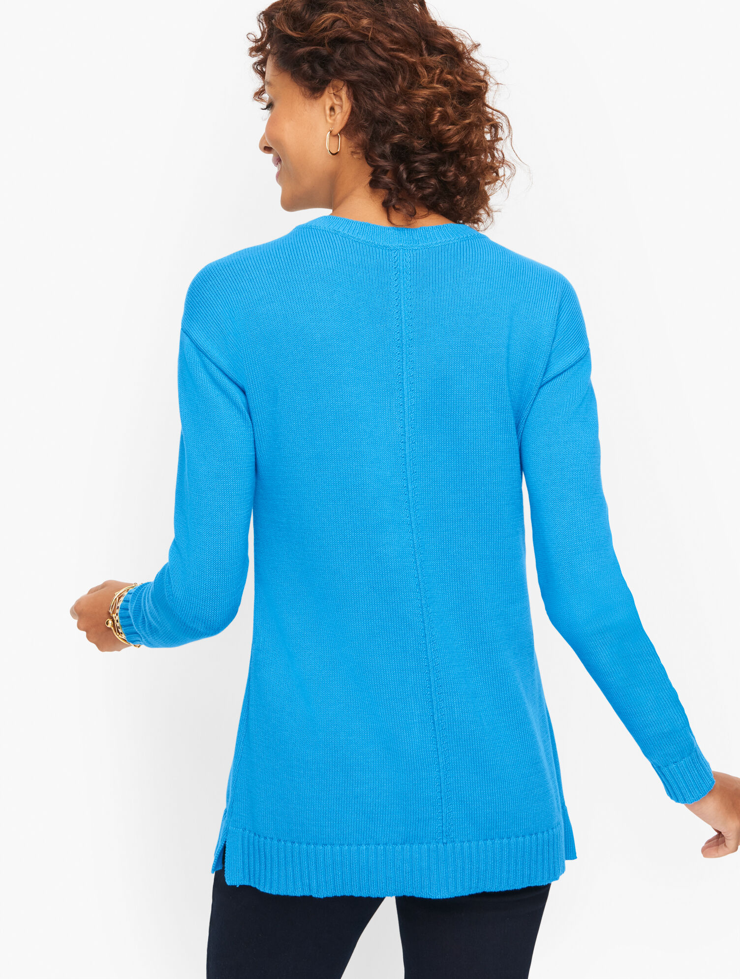 Drop Shoulder Tunic Sweater