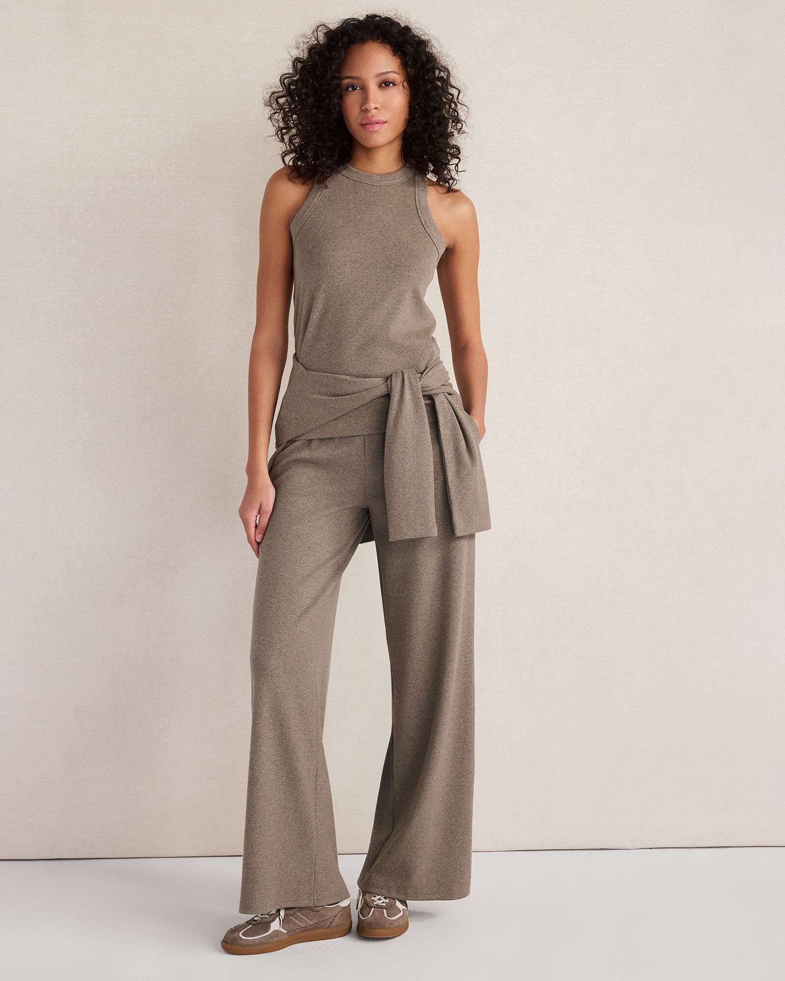 Organic Cotton Rib Knit High Neck Tank