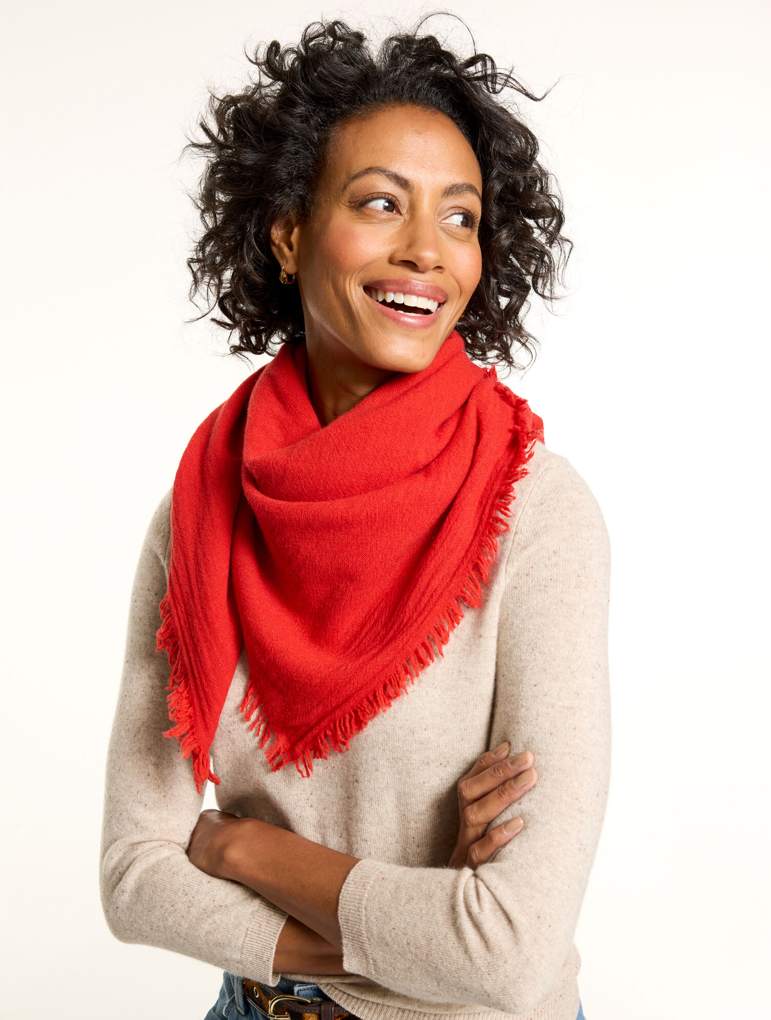 Fringe Wool Blend Wrap