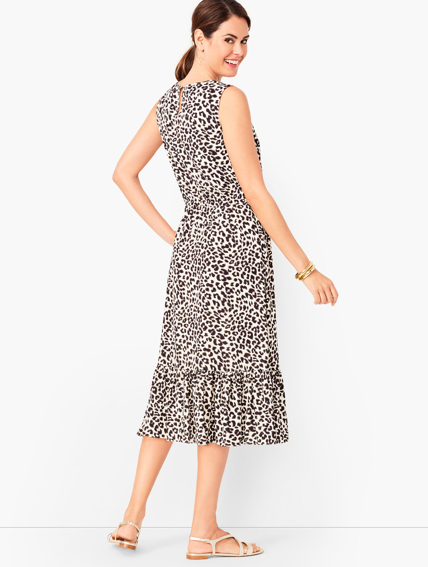 Leopard-Print Midi Dress