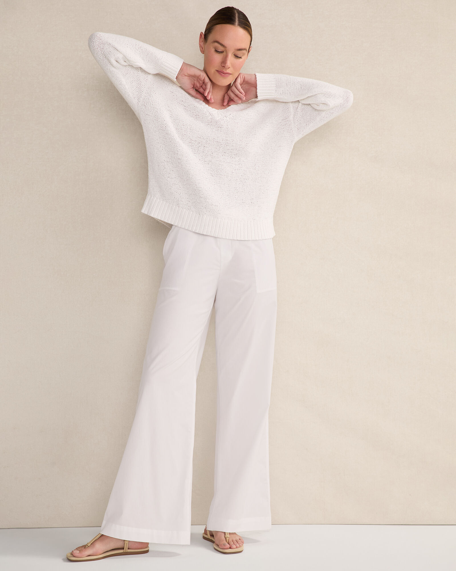 Organic Cotton Poplin Wide Leg Pants