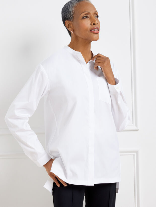 Cotton Blend Tunic Shirt
