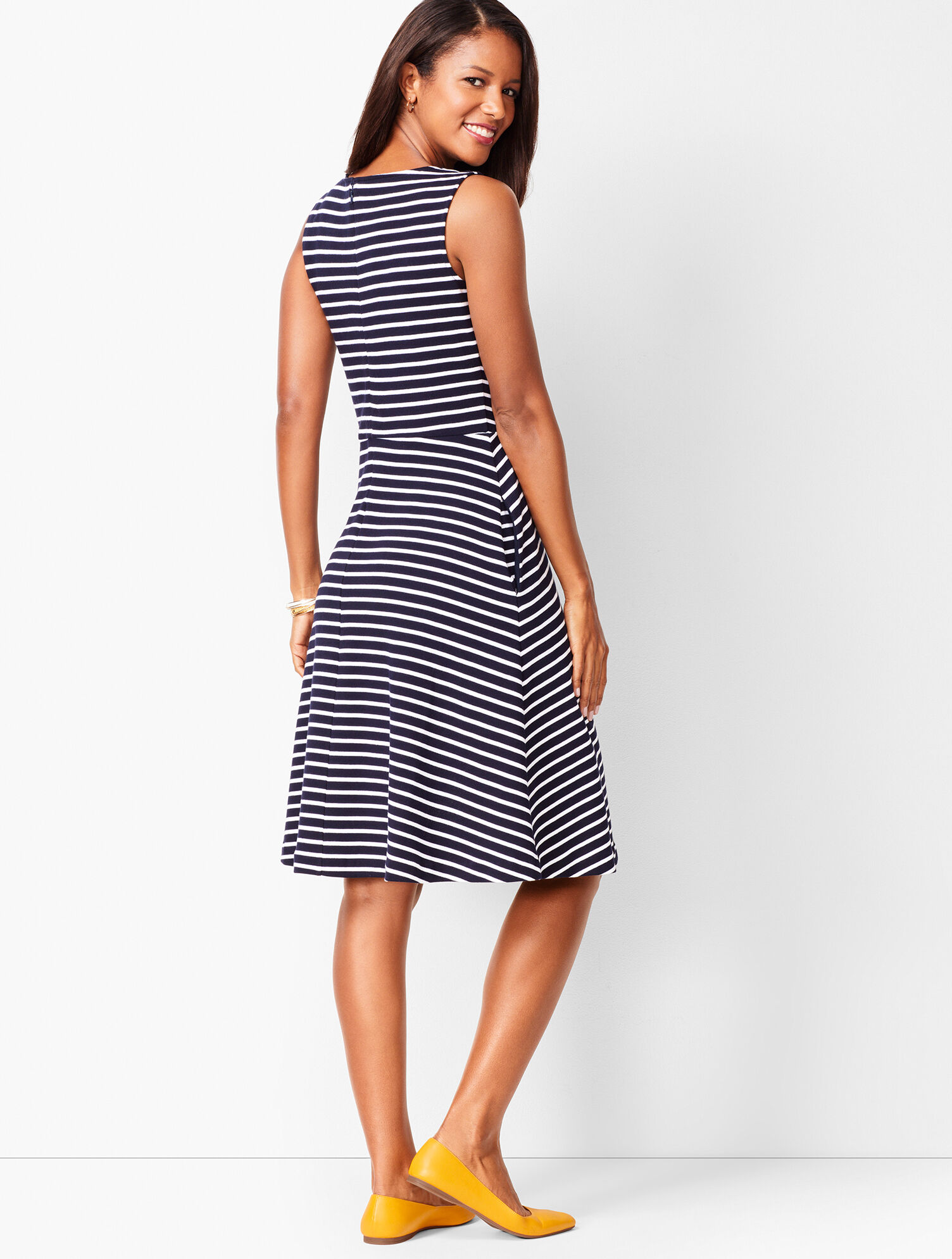 Fit &amp; Flare Knit Dress - Stripe