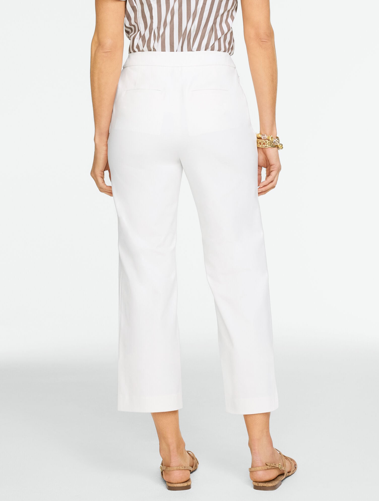 Straight Ankle Cotton Bi-Stretch Pants