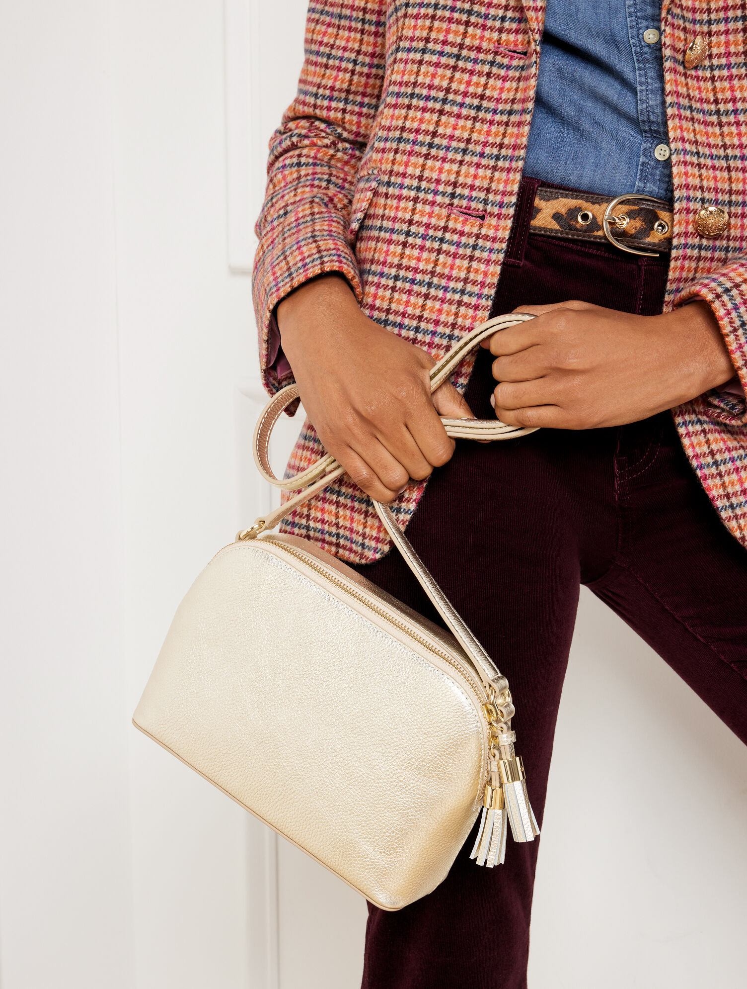 Crossbody Bag - Metallic Leather