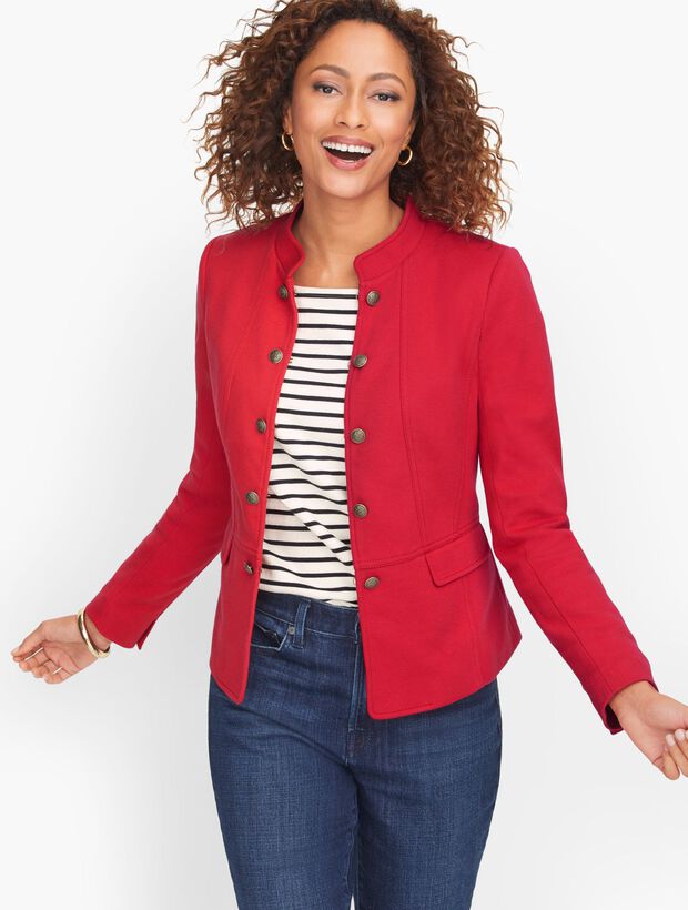 Knit Twill Band Jacket