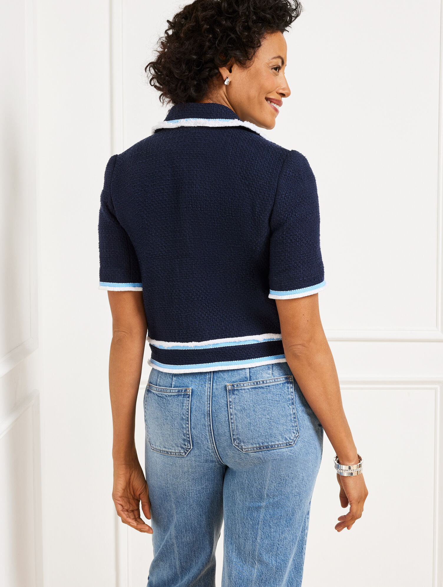 Amherst Tweed Fringe Jacket | Talbots