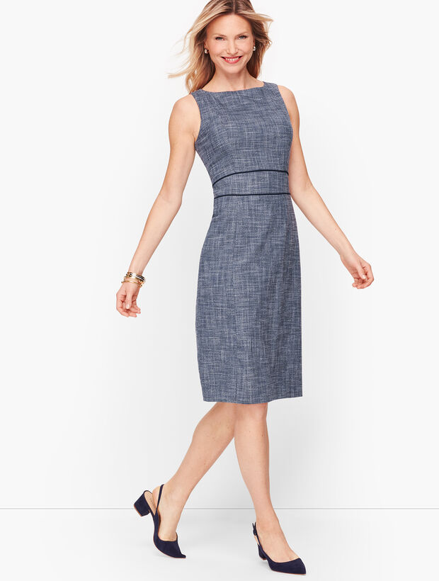 Lightweight Tweed Sheath Dress
