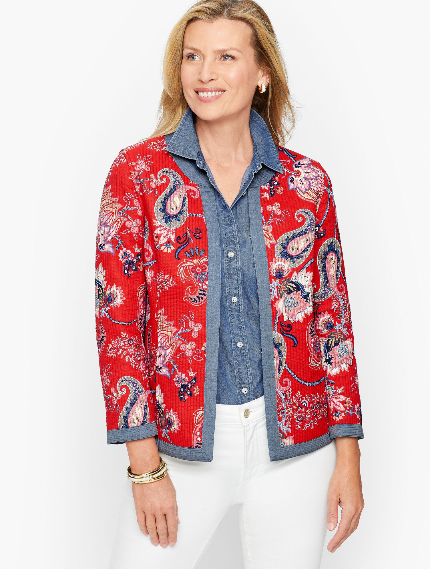 Mixed Pattern Quilted Jacket