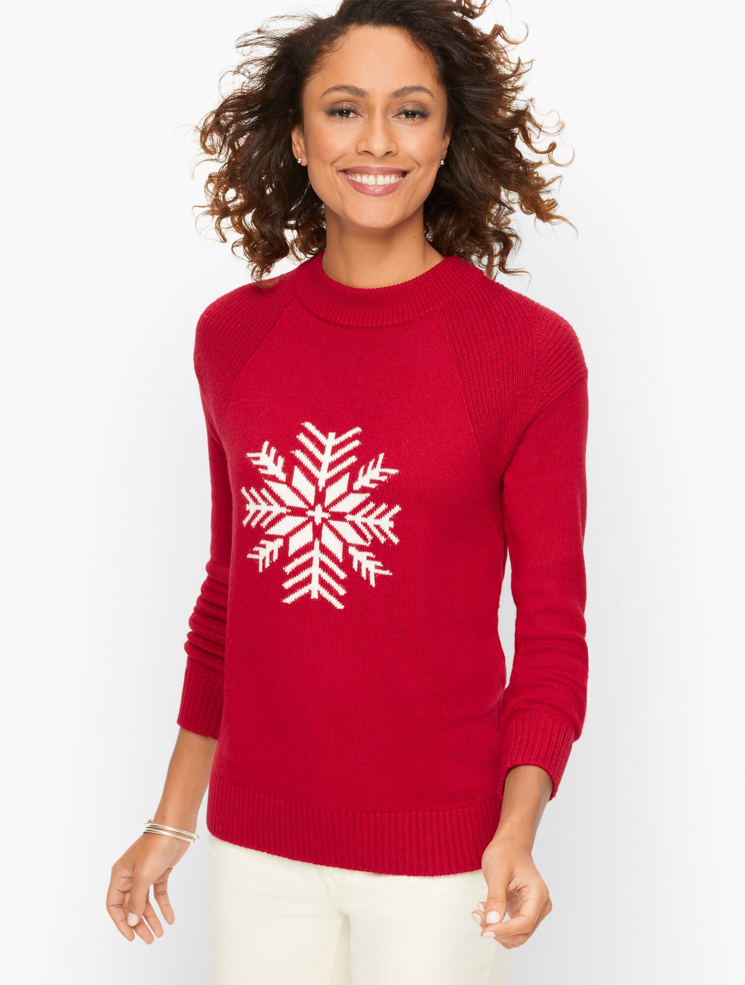 Snowflake Christmas Cashmere Sweater Snowflake Wool-Cashmere