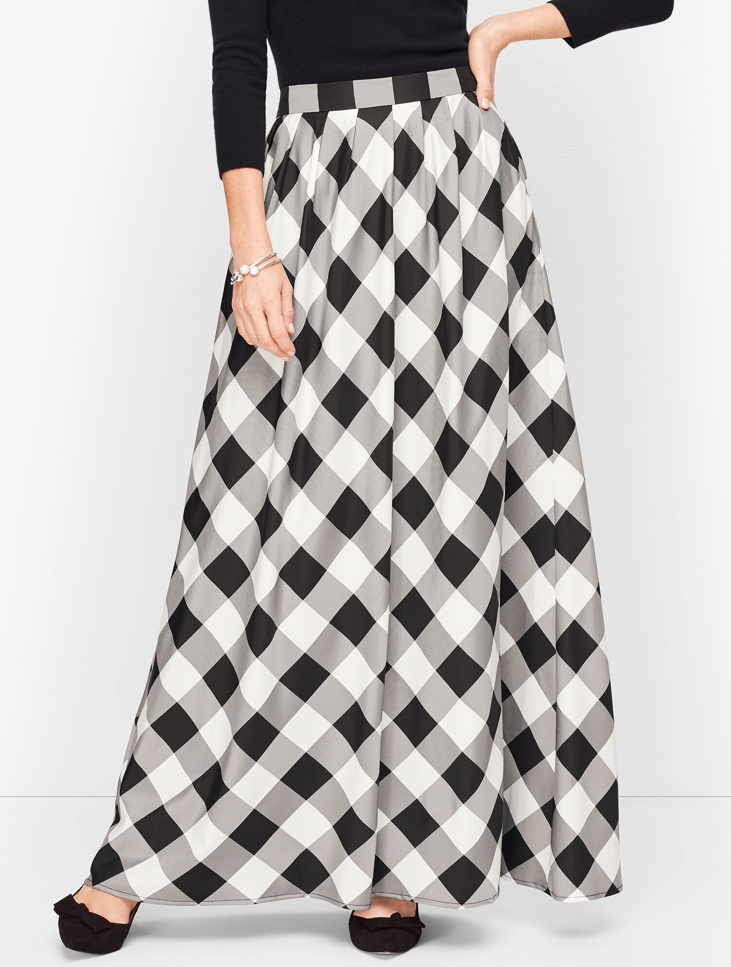 Buffalo Check Pleated Maxi Skirt | Talbots