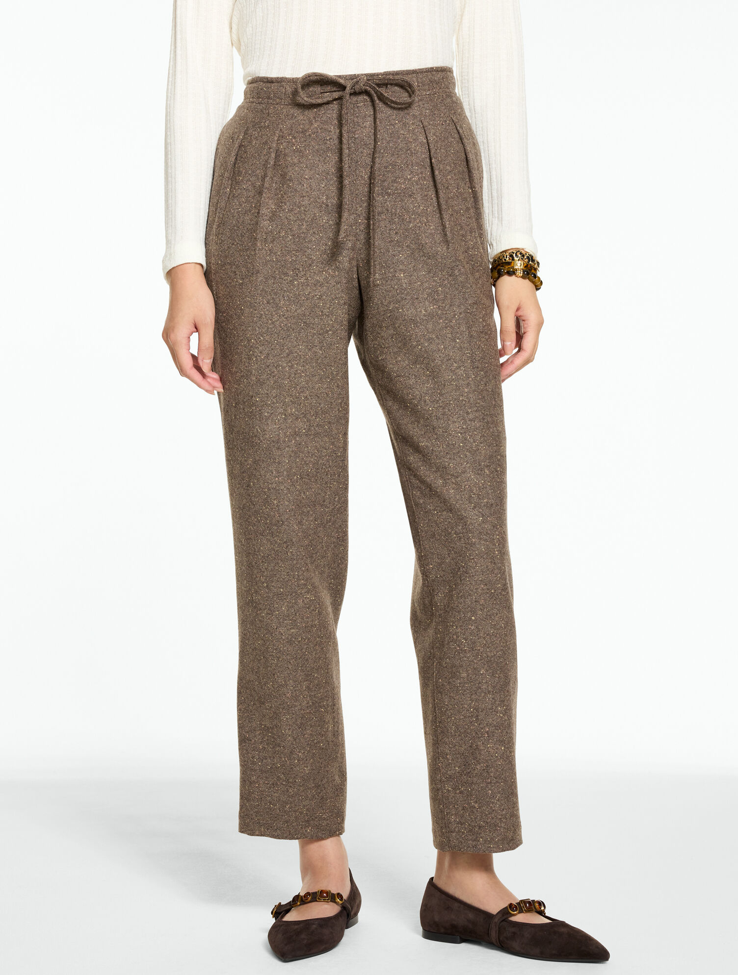  Tapered Ankle Pull-On Pants - Donegal Tweed