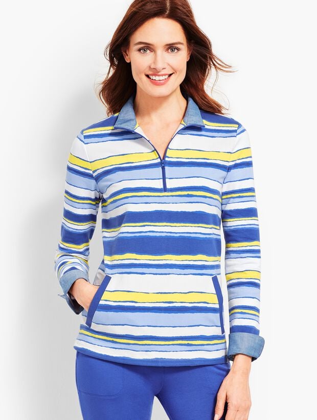 Stripe Terry Pullover