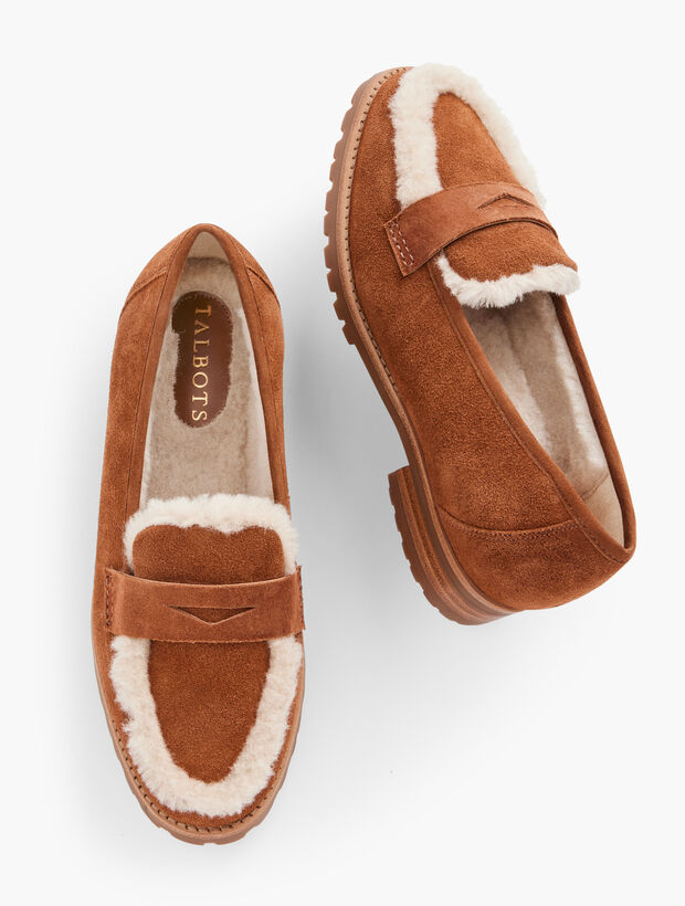 Cassidy Sherpa Suede Loafers