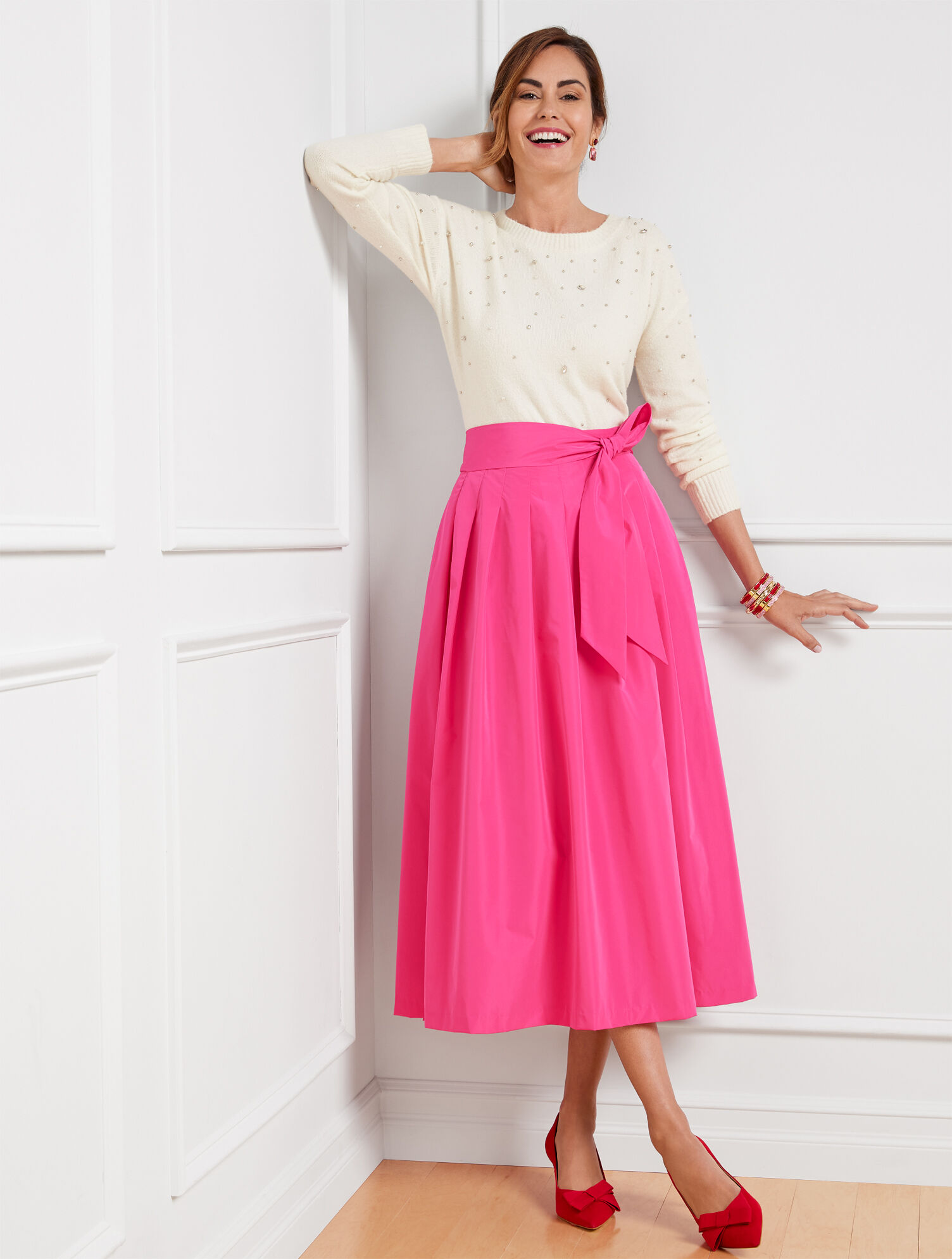 【12/10まで】ENFOLD TAFFETA SKIRT DRESS 38 Laura Ashley '80s Velvet Taffeta Dress | Authentic & Vintage | ReSee