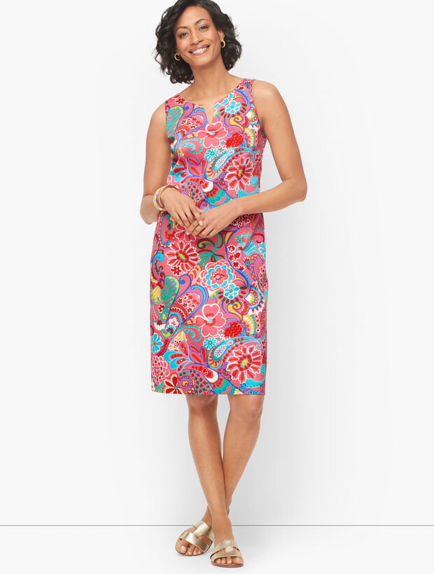 Textured Shift Dress - Mod Floral