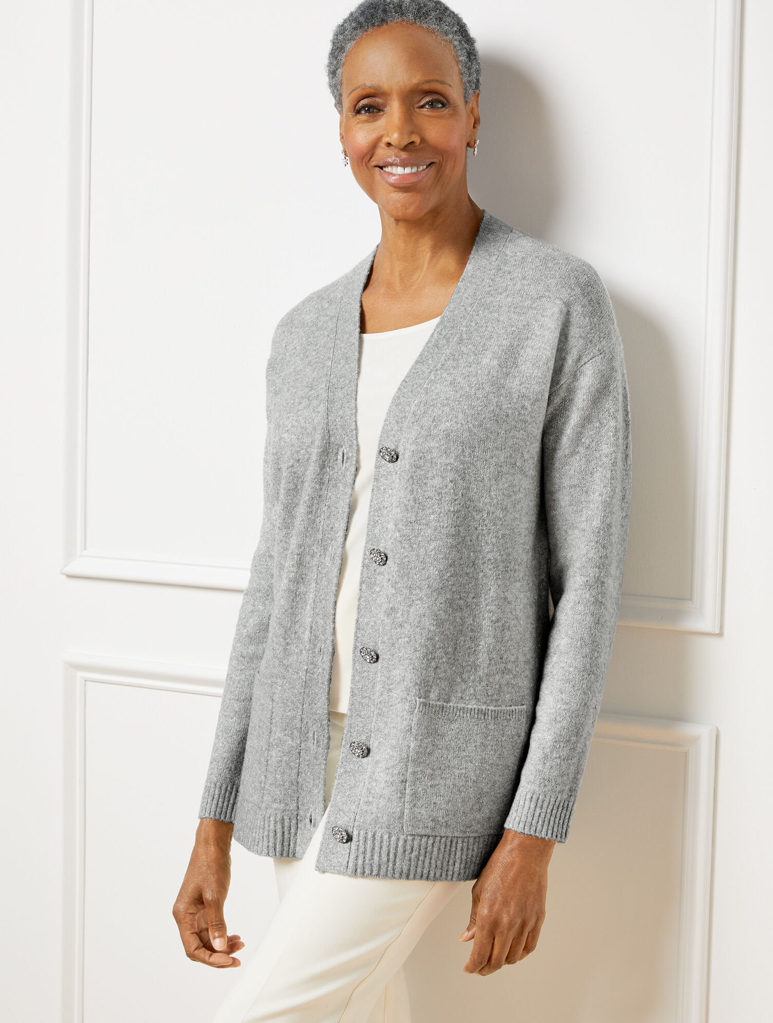 Jewel Button Cardigan | Talbots