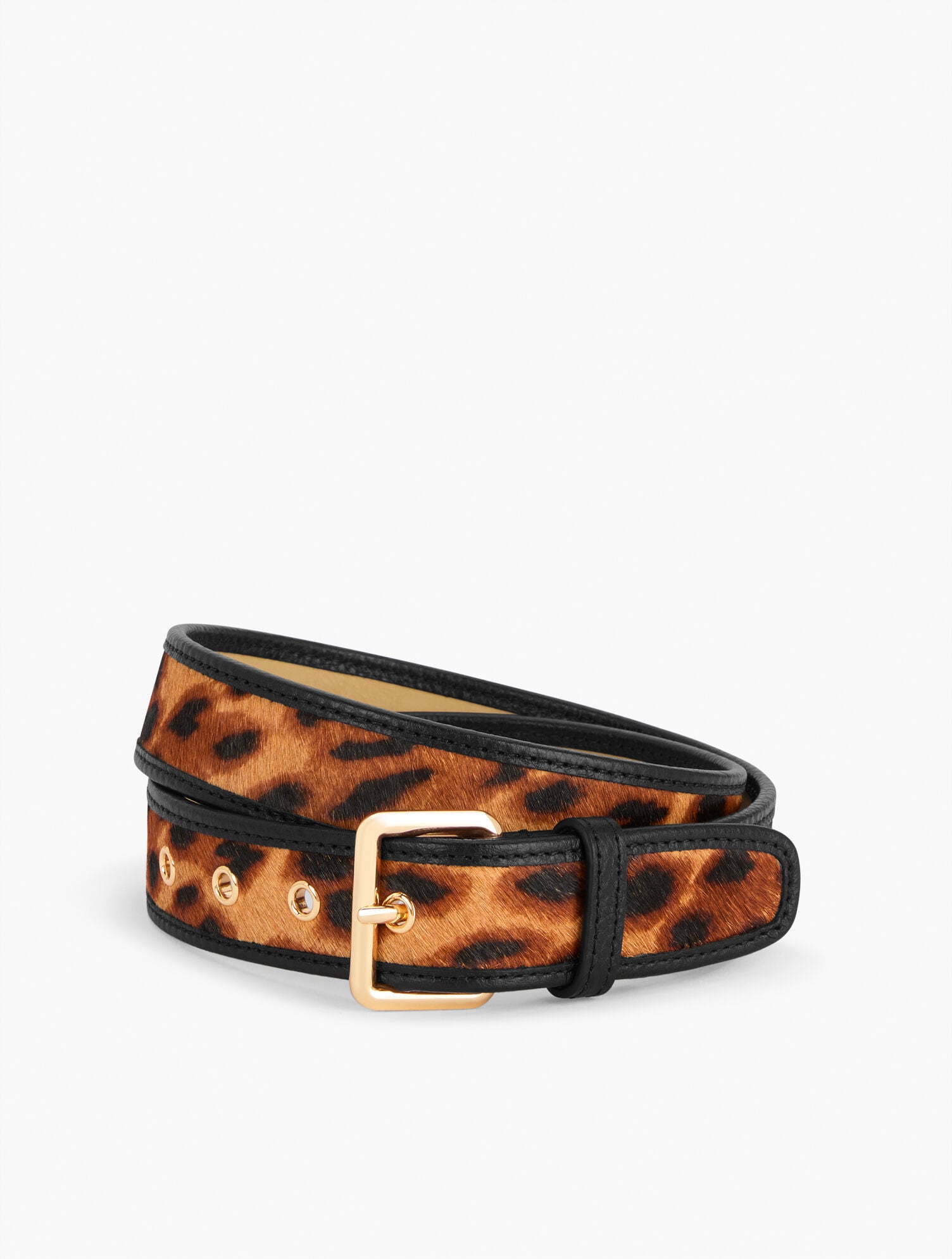 Talbots Squirrel & Acorn Buckle Croc Print Brown Leather Vintage Belt Small 1990s Brown Faux Croc Belt, Vintage Crocodile Embossed Belt  main image 2