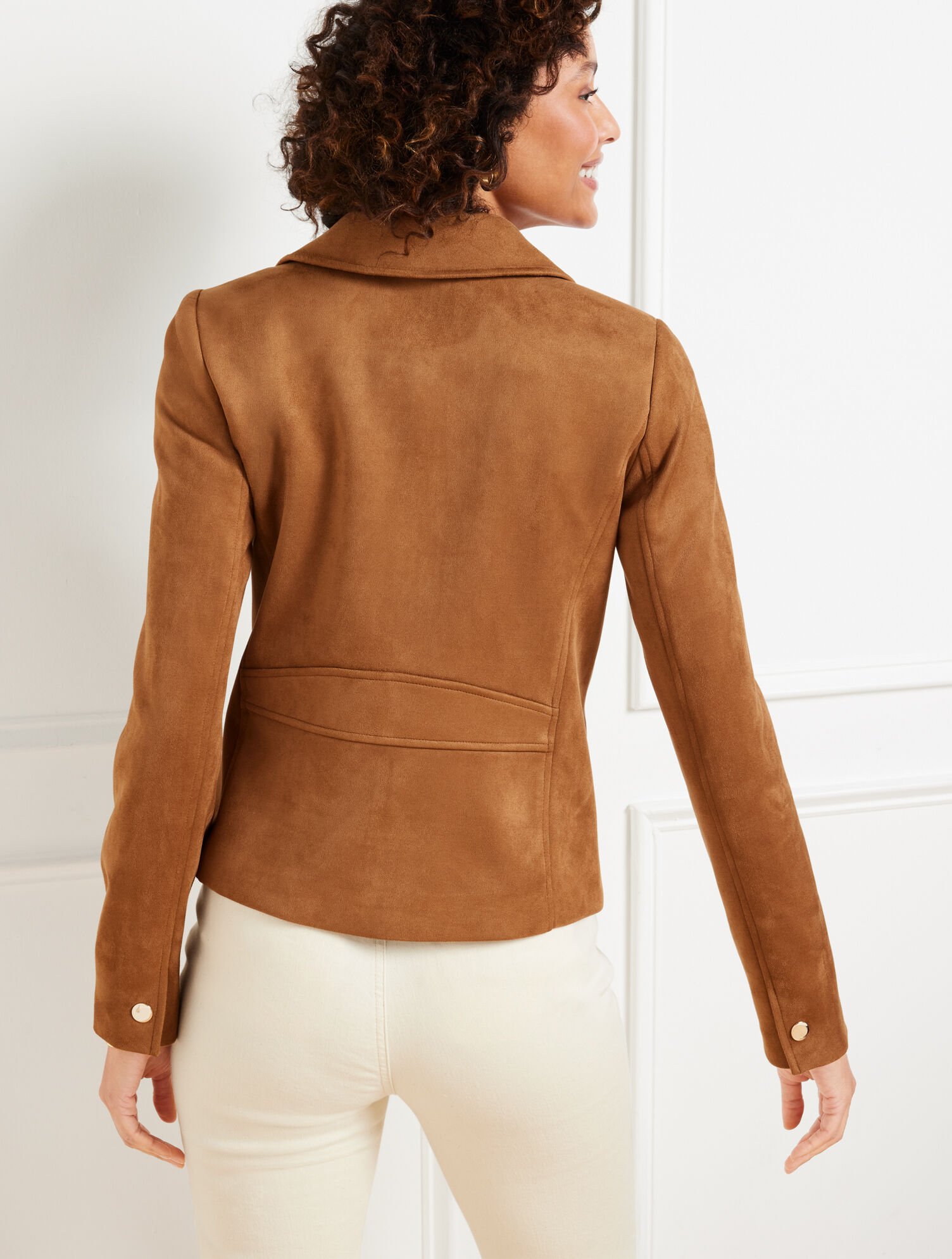 Faux Suede Moto Jacket | Talbots