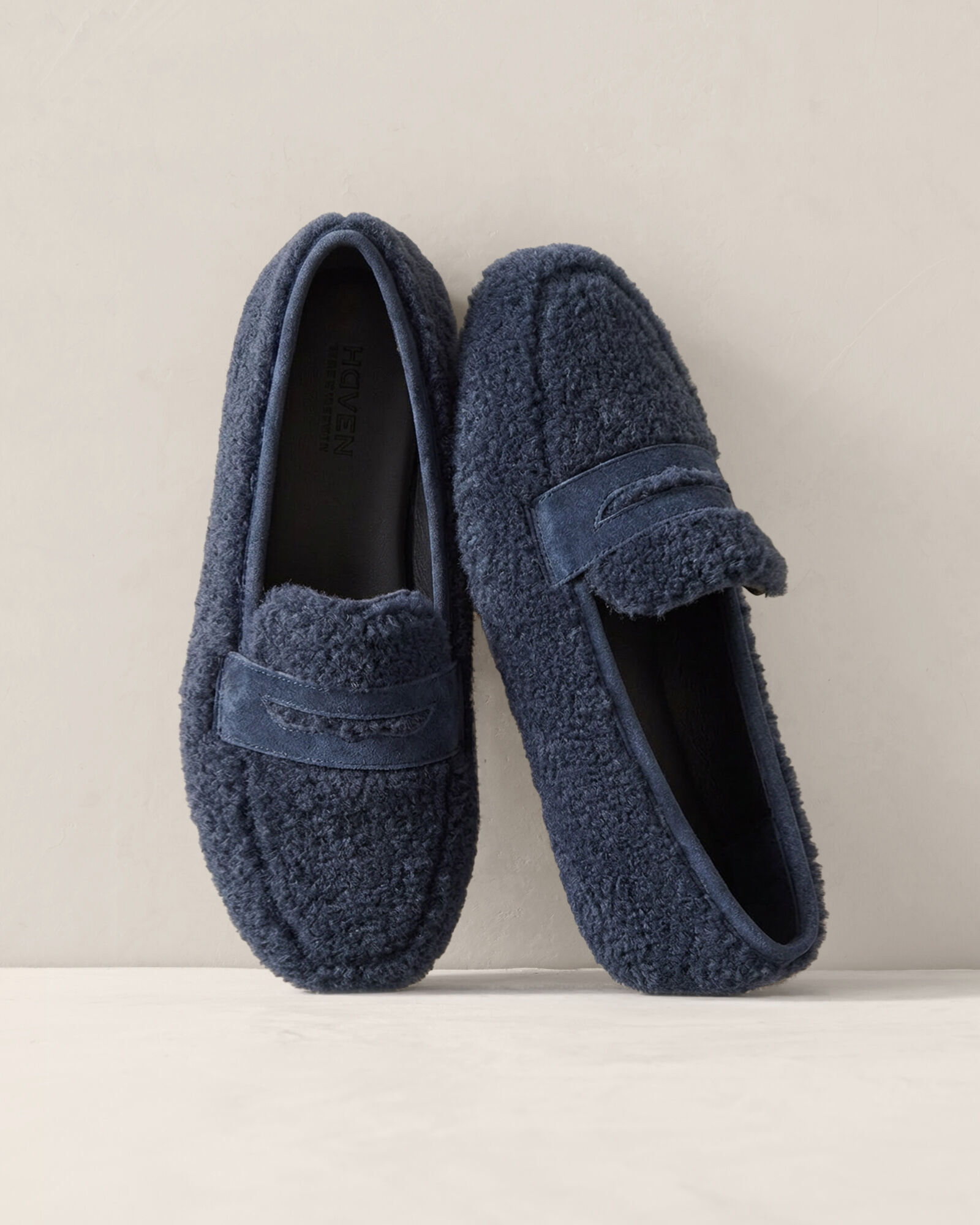 Sherpa and Leather Moccasins