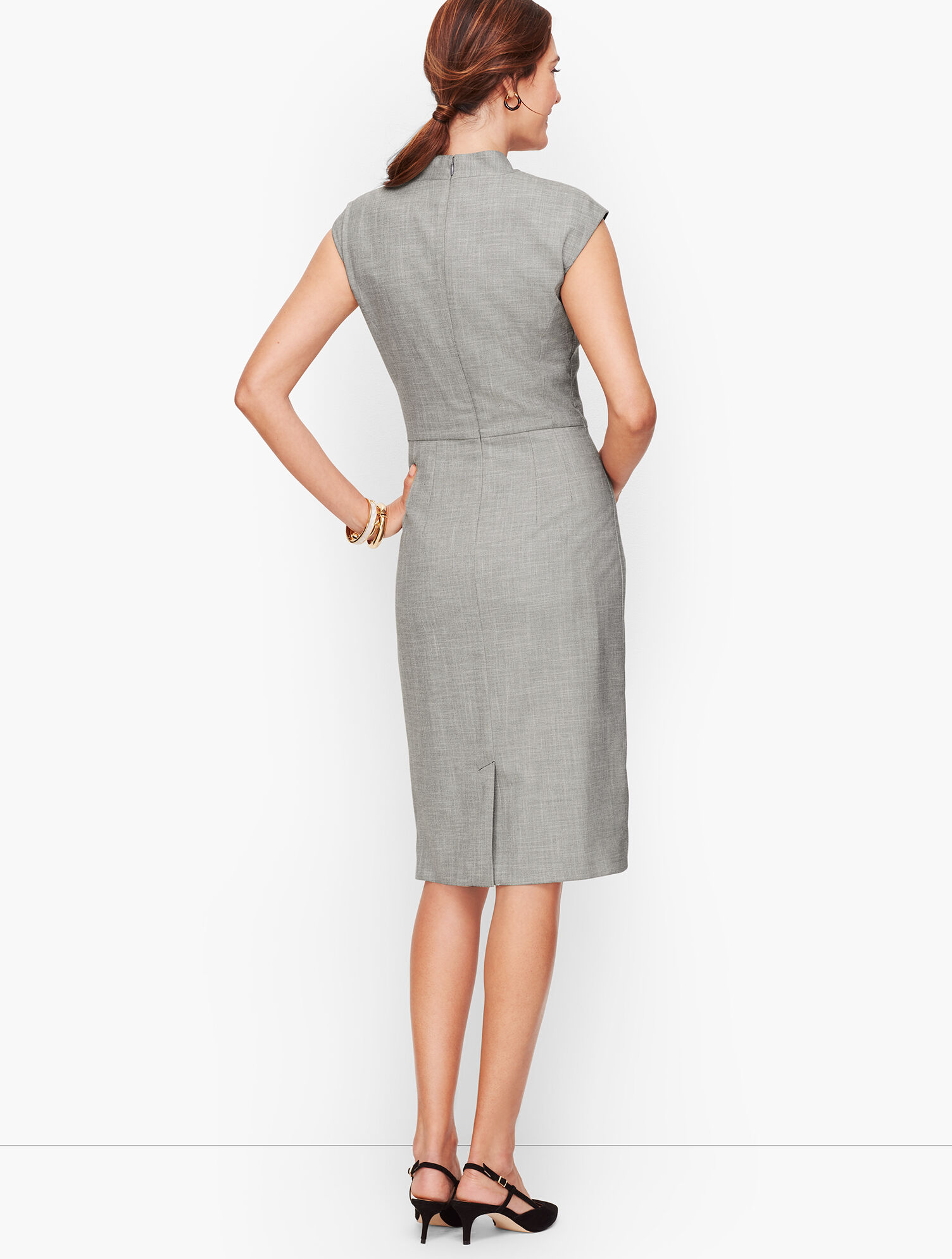 Tailored Sharkskin Sheath Dress