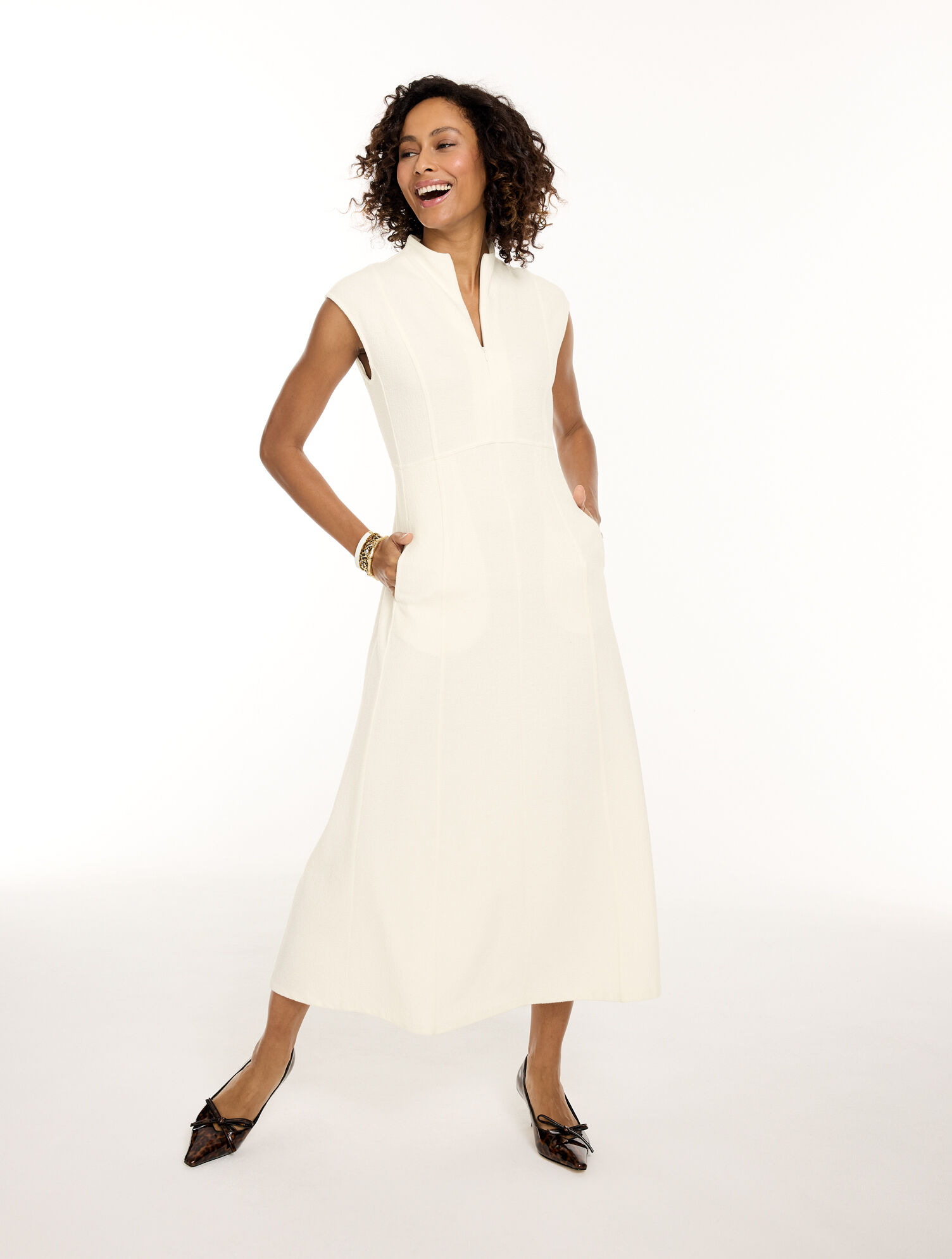 Textured Knit Fit &amp; Flare Dress