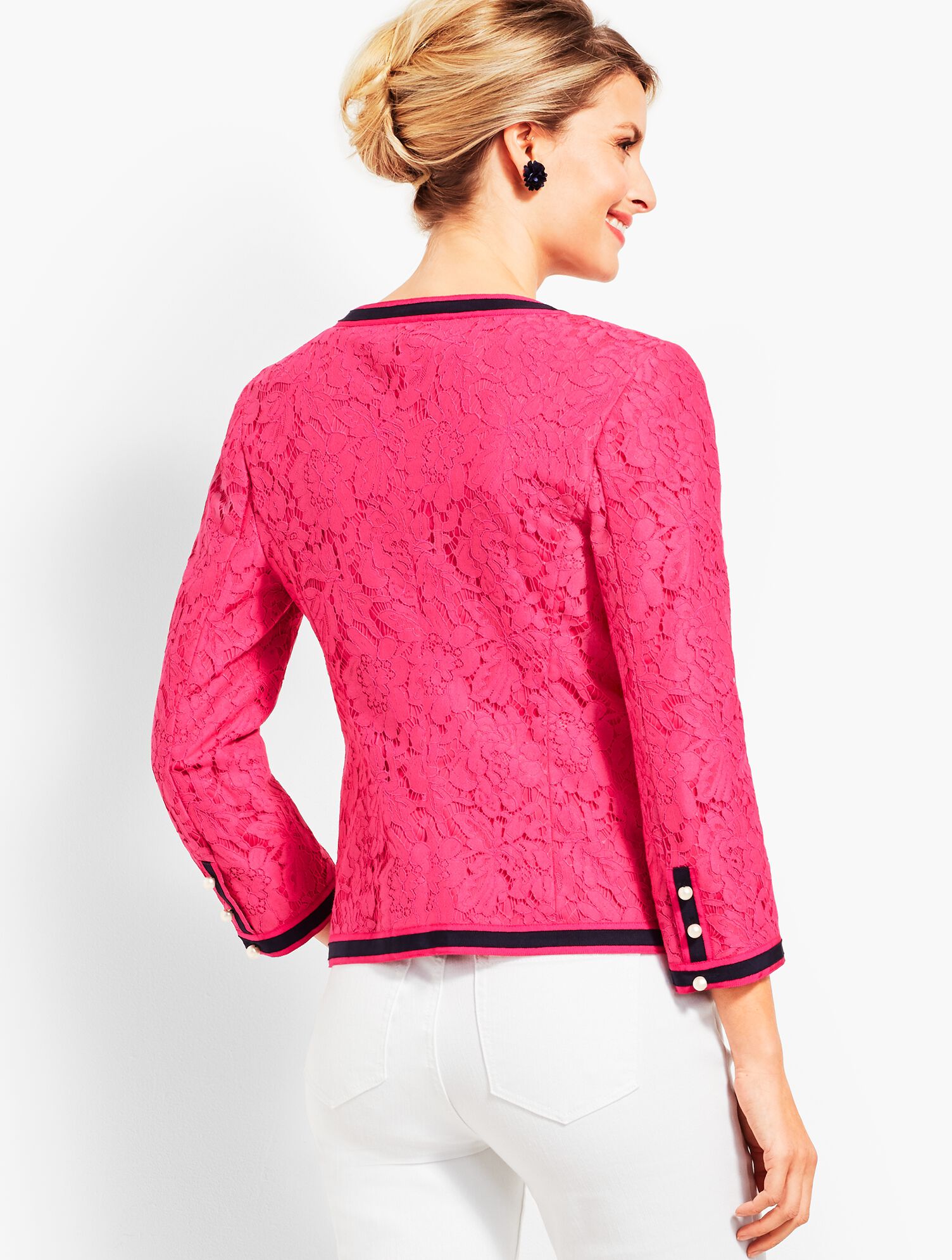 Flower-Filled Corded Lace Jacket | Talbots