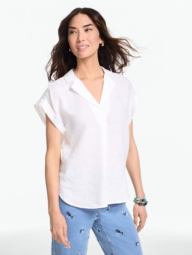 Extended Shoulder Linen Popover