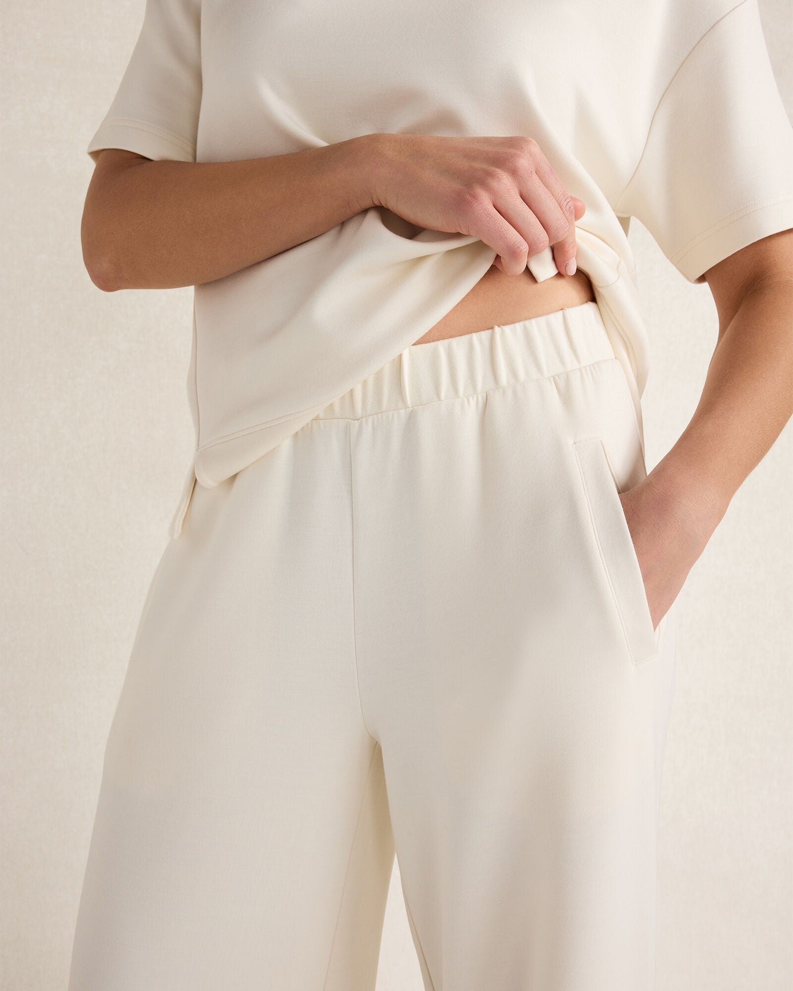 Soft Knit Relaxed Barrel Leg Pants