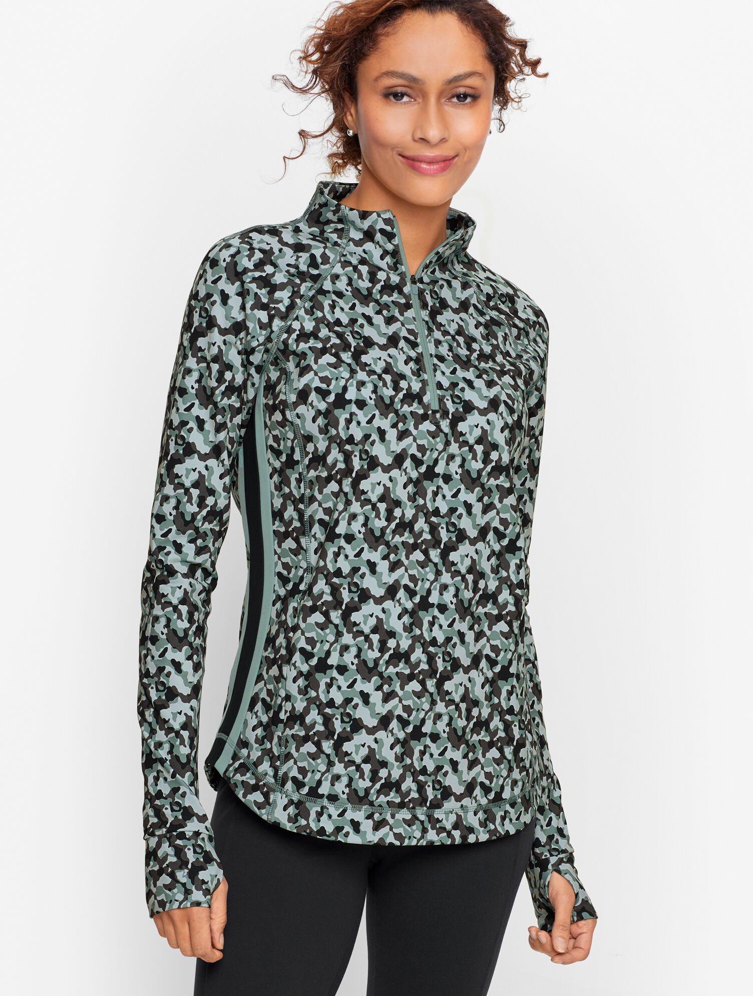 Performance Interlock Half Zip Pullover Talbots