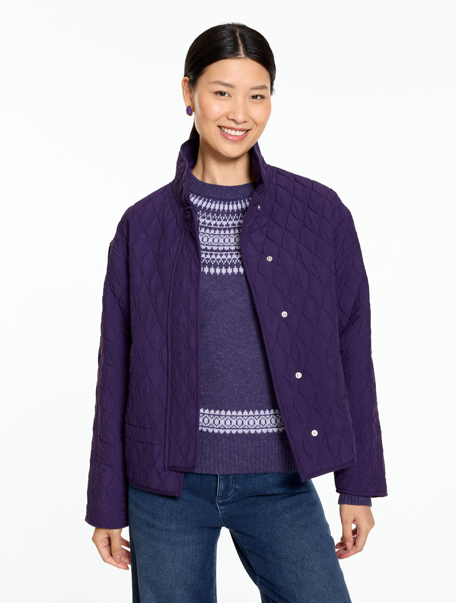 Quilted Mockneck Jacket