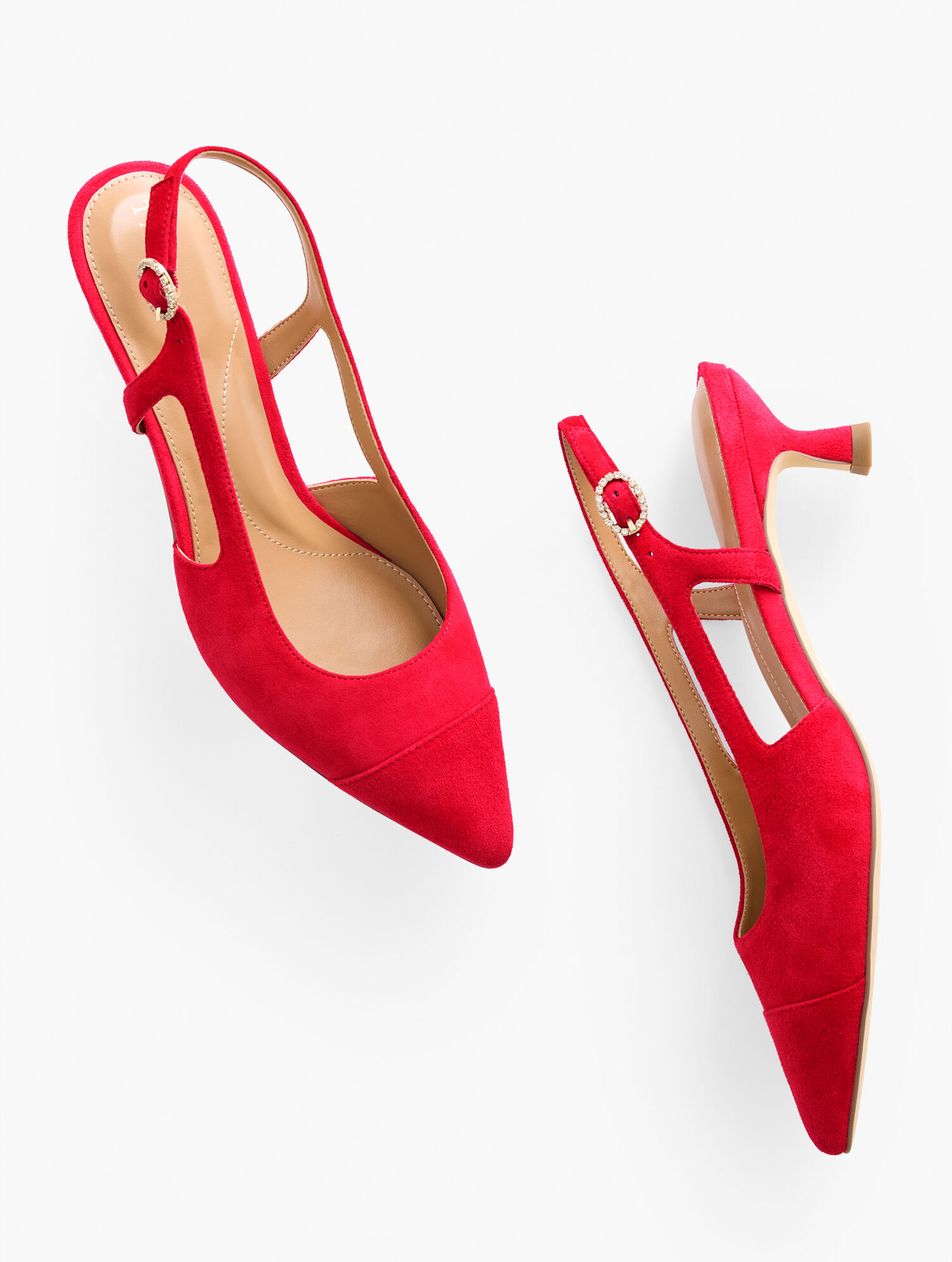 Sylvie Slingback Flare Heel Suede Pumps