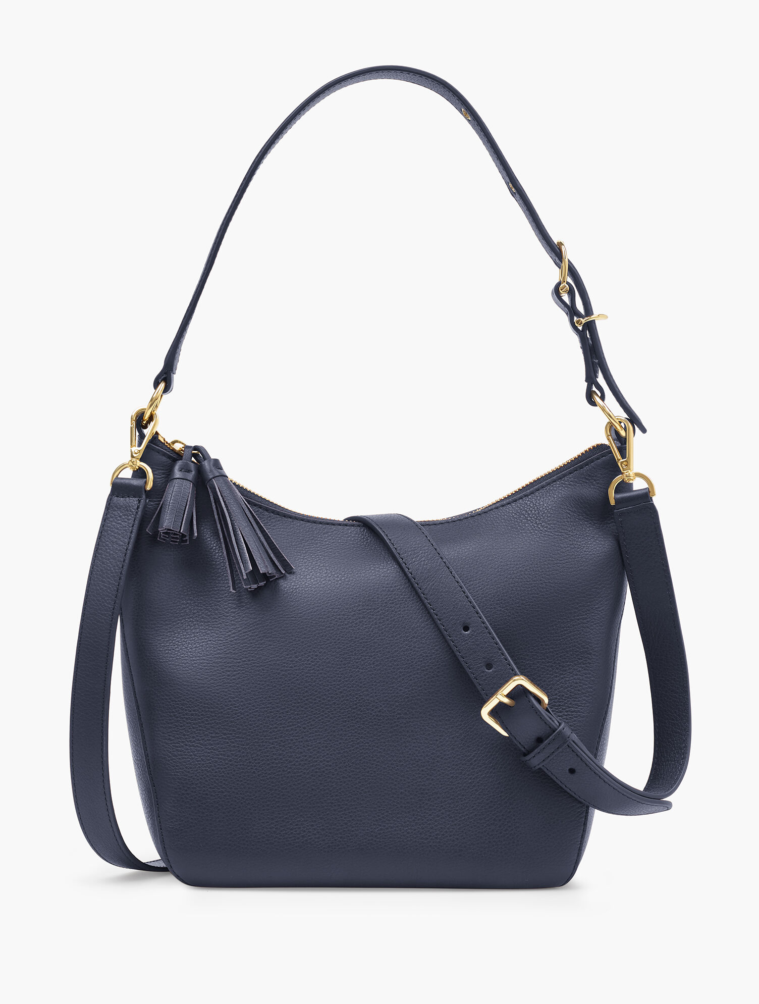 Pebbled Leather Hobo Bag