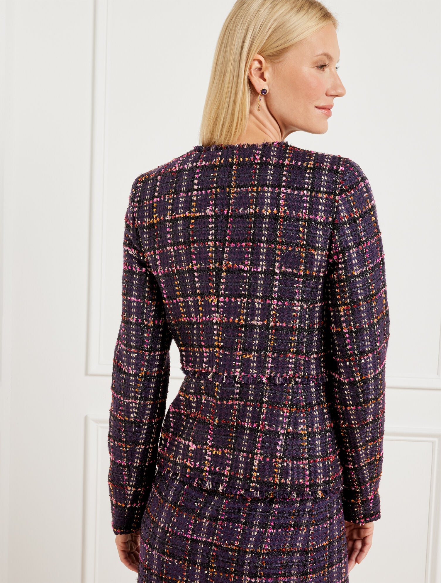 Twinkle tweed jacket - PINK BEIGE yilon TWINKLE TWEED JACKET 