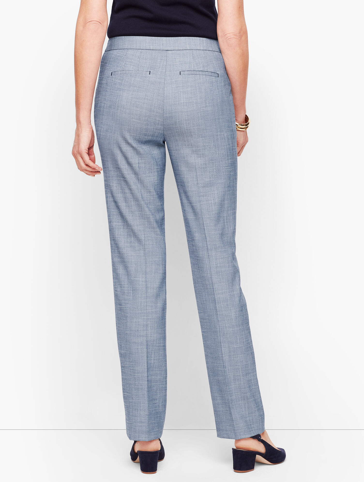Sharkskin Straight Leg Pants