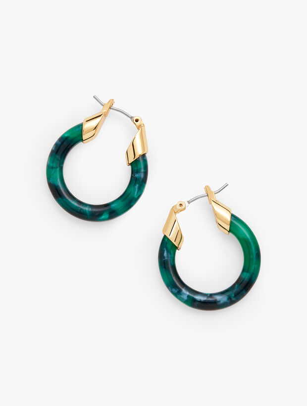 Tortoise Shell Hoop Earrings Green Tortoise Earrings Resin Hoop