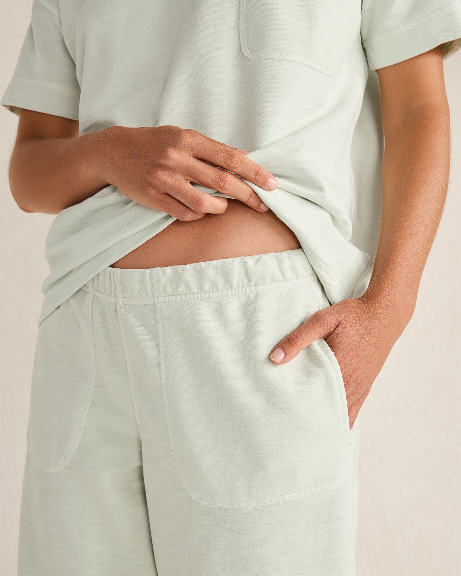 Garment-Dyed Organic Cotton Slub Terry Pants