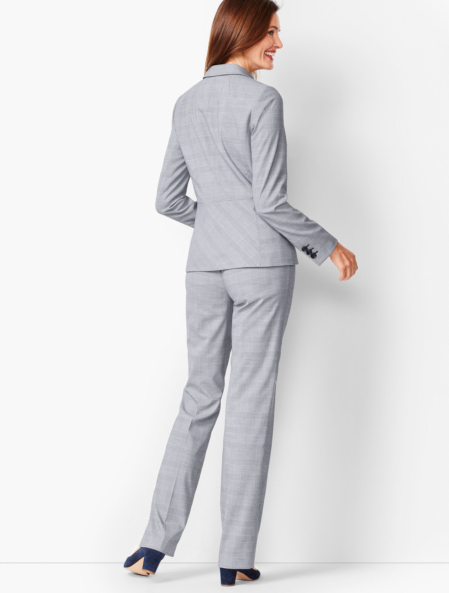 Glen Plaid Peplum Blazer