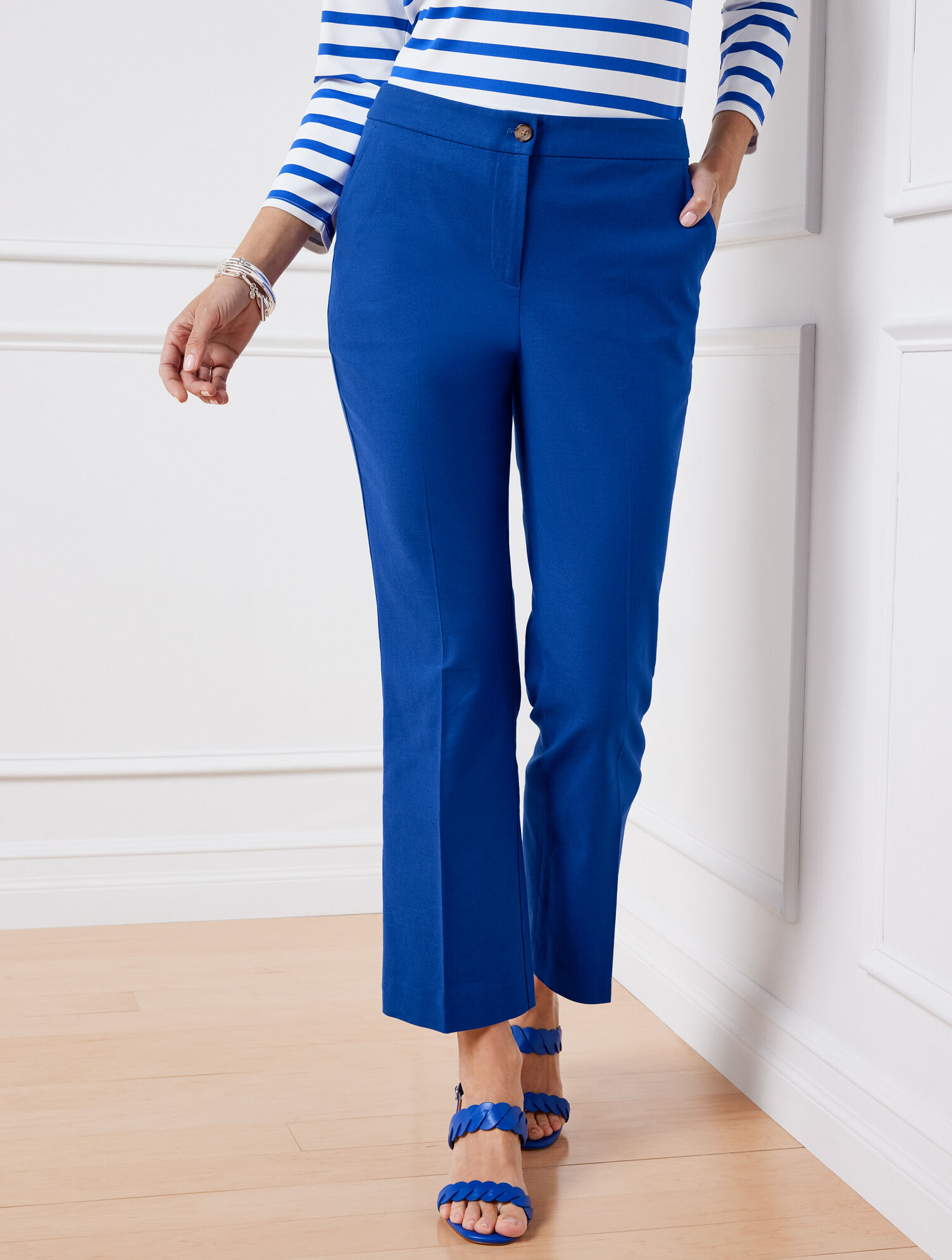 Linen Demi Boot Pants Talbots