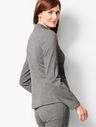 Italian Luxe Knit Herringbone Zip-Front Jacket