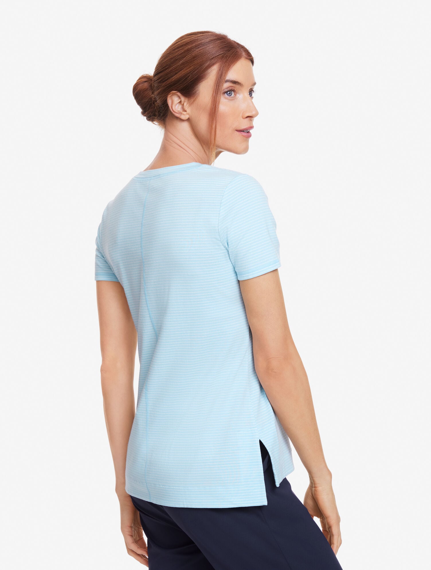 Supersoft Jersey Short Sleeve V-Neck Tee - Everlasting Stripe