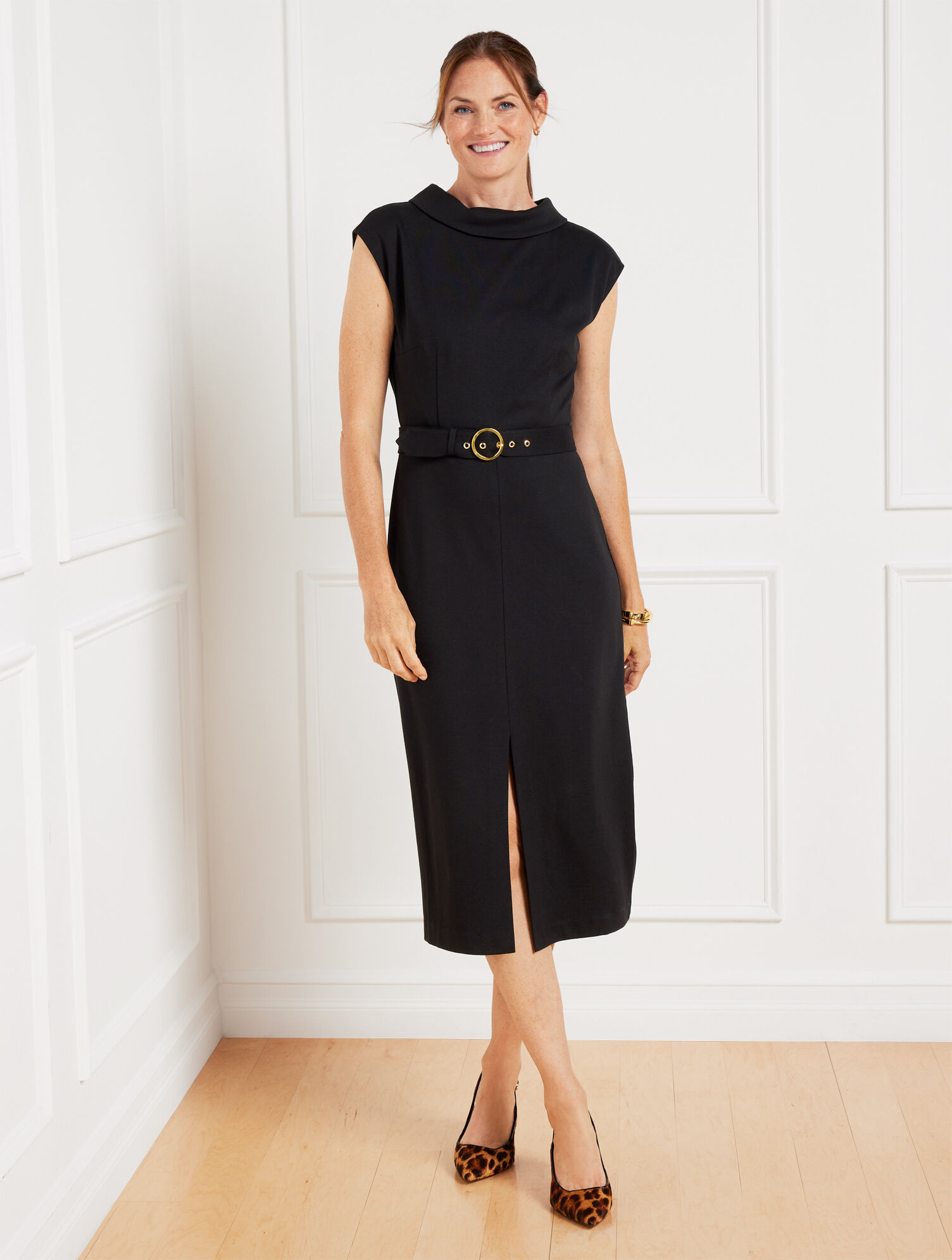 Luxe Ponte Belted Midi Dress | Talbots Luxe Ponte Belted Midi Dress | Talbots