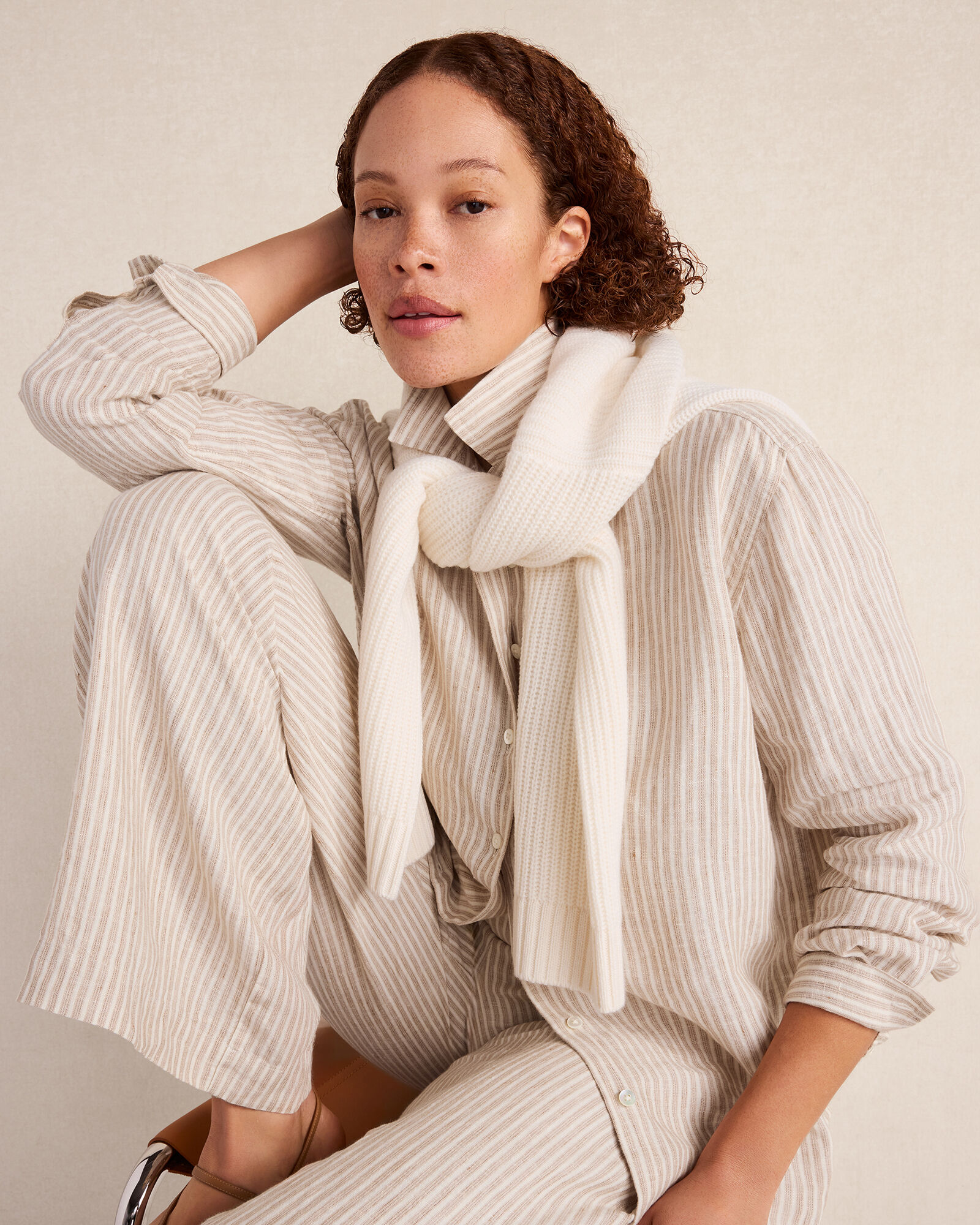 The Daily Shirt in Everweave Linen Stripe