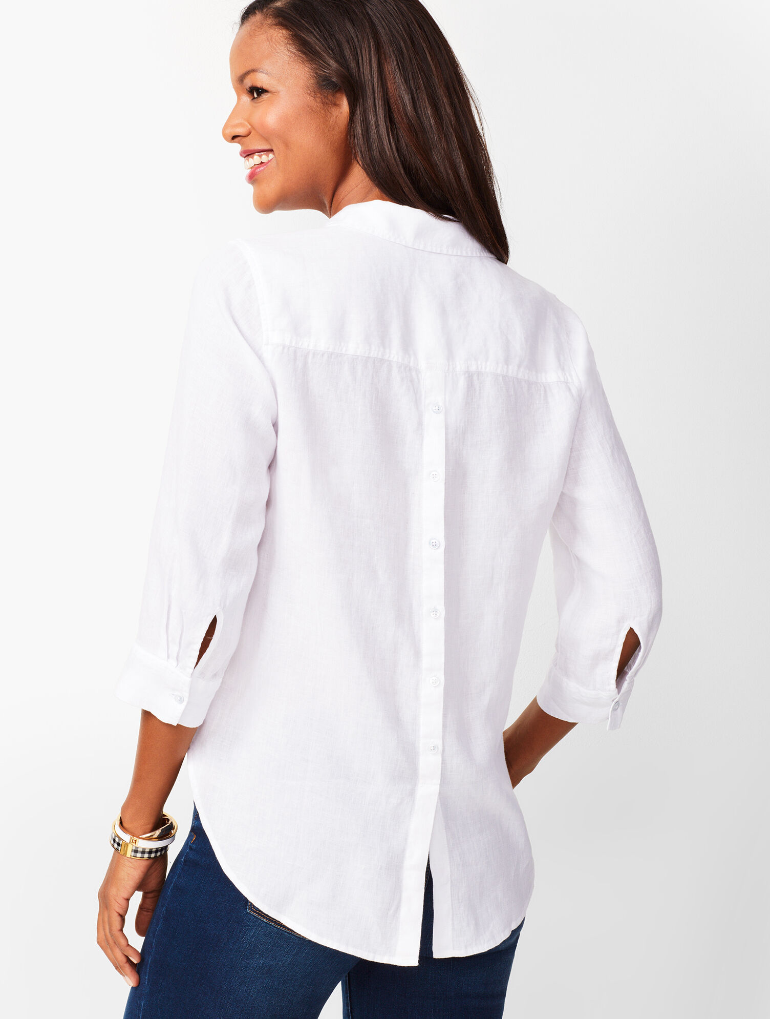 Button-Back Linen Tunic